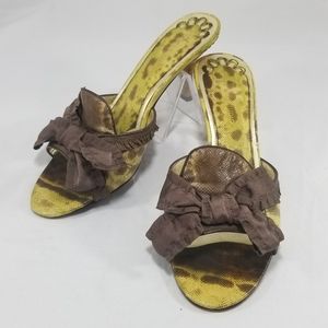 NINE WEST STUDIO Leather Snake Print Heels  Sz 6